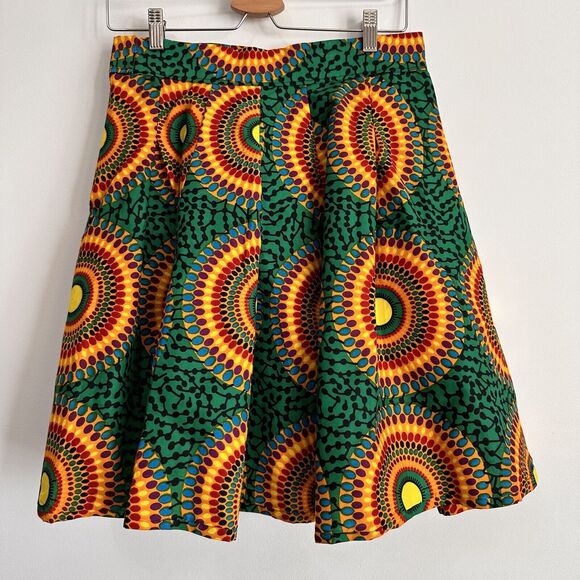 Francis + Benedict African Skirt Small Colorful Pinwheel Zipper Circles NEW - Picture 8 of 10